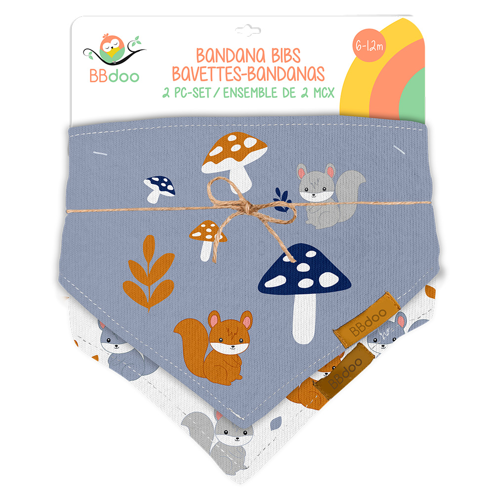 Image Set of 2 Bandana-Bibs - Squirrel